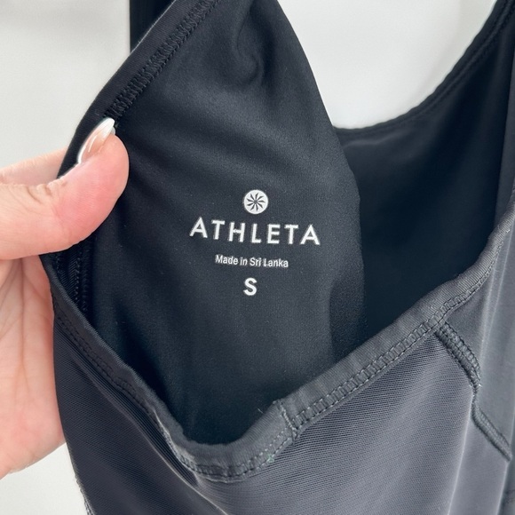 Athleta Workout Razorback Black Tank Top with Ruched Sides - Picture 6 of 6